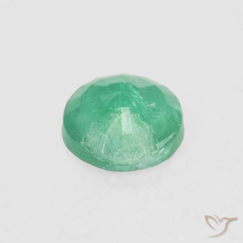 Émeraude vert naturelle coupe roude, 0,16 ct, VS