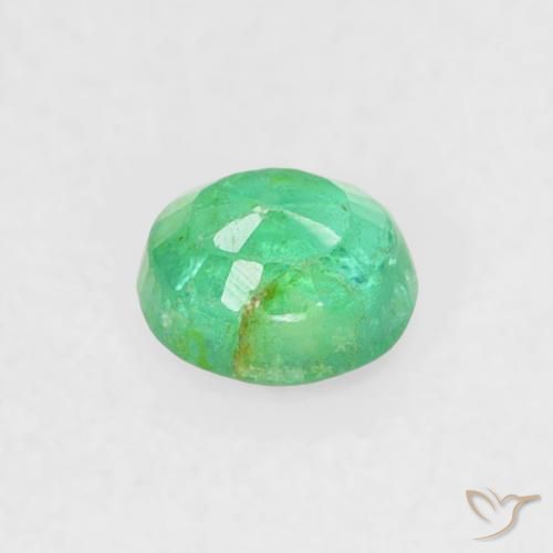 Émeraude vert naturelle coupe roude, 0,17 ct, VS