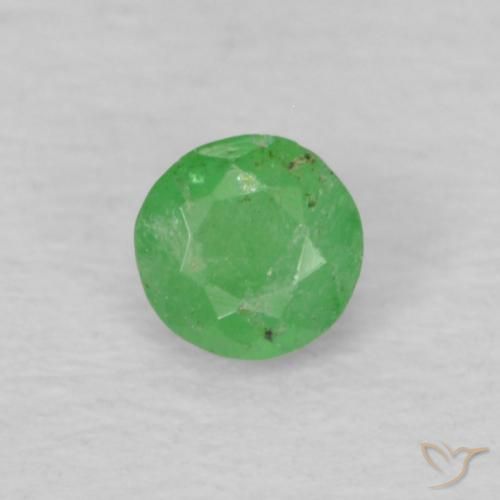 0.15ct Naturel Vert jaunâtre pâle Émeraude, Tour, VS-SI, Photo A