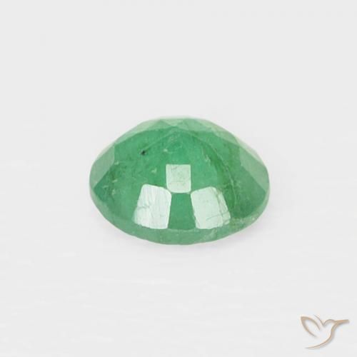 Émeraude Vert clair naturelle Coupe roude, 0.14 ct, VS