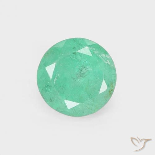 Émeraude vert naturelle coupe roude, 0,25 ct, VS