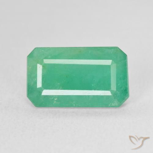 3.66ct Naturel Bleu vert Émeraude, Taille émeraude, SI