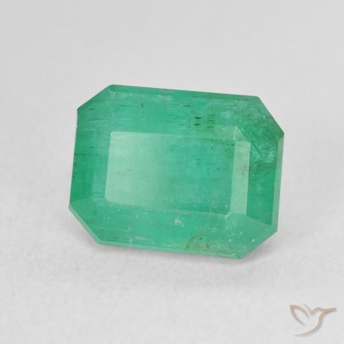 Émeraude Vert frais naturelle Octogone / coupe Émeraude, 4.17 ct, SI