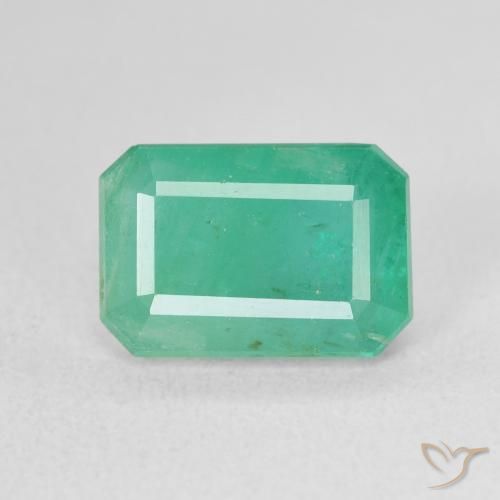3.46ct Naturel Bleu vert Émeraude, Taille émeraude, SI
