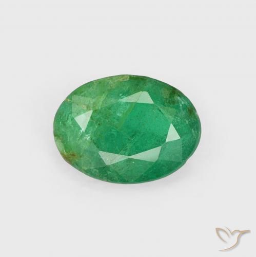 0.70ct Naturel Vert moyen Émeraude, ovale, SI-I1, Photo A