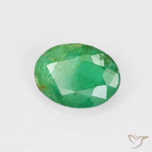 Émeraude Vert moyen naturelle ovale, 0.70 ct, SI-I1