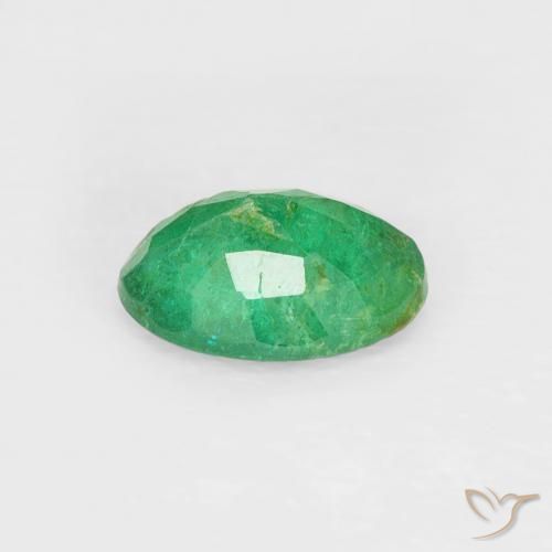 Émeraude Vert moyen naturelle ovale, 0.70 ct, SI-I1