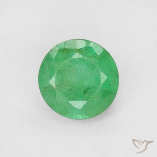 0.19ct Naturel Vert clair Émeraude, Tour, SI