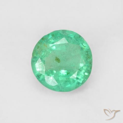 0.18ct Naturel Bleu vert Émeraude, Tour, SI