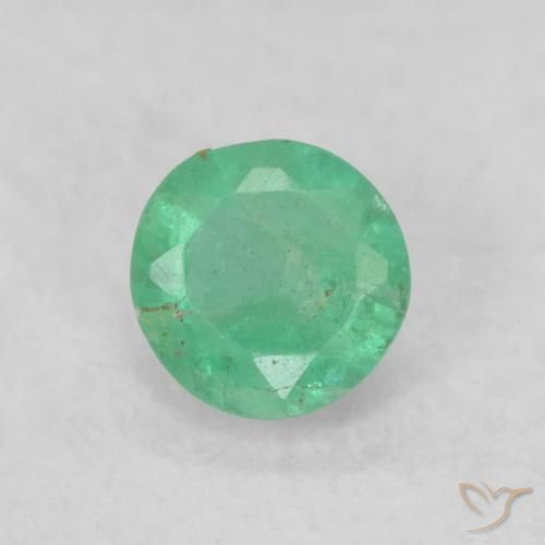 0.19ct Naturel Vert moyen Émeraude, Tour, SI