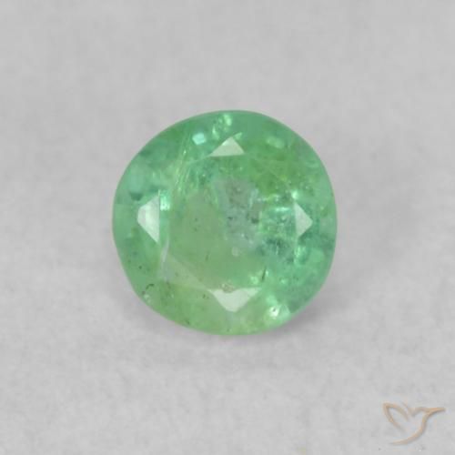 0.17ct Naturel Vert jaunâtre pâle Émeraude, Tour, SI
