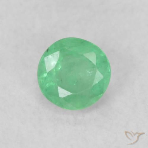 0.19ct Naturel Vert clair Émeraude, Tour, SI