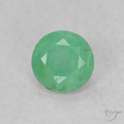 0.16ct Naturel Vert clair Émeraude, Tour, SI, Photo A
