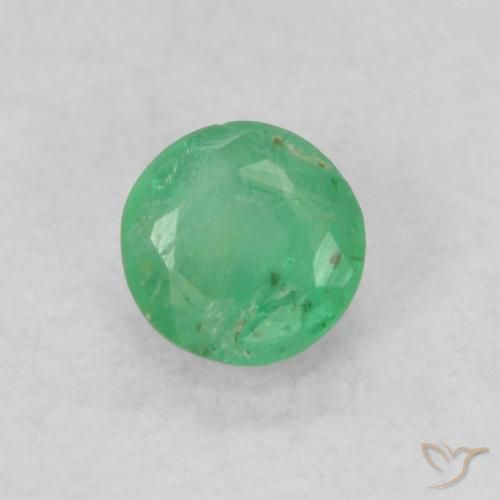 0.19ct Naturel Vert Électrique Émeraude, Tour, SI