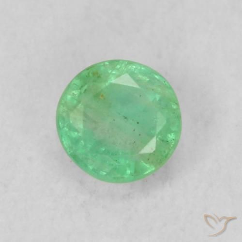 0.20ct Naturel Vert Électrique Émeraude, Tour, SI