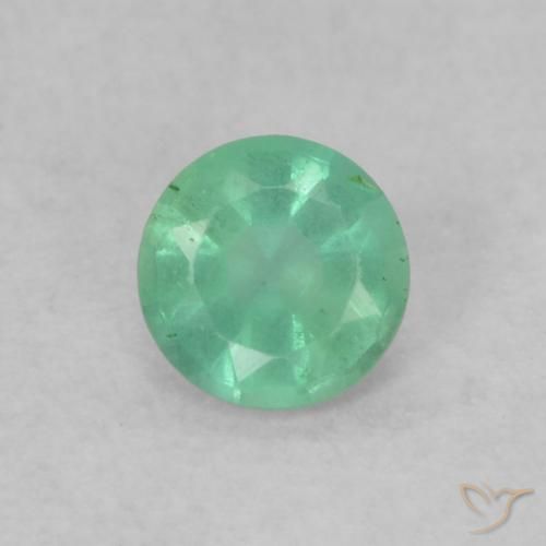 0.14ct Naturel Vert frais Émeraude, Tour, SI