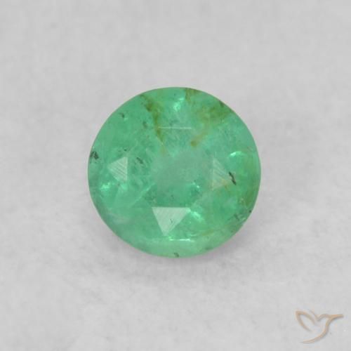 0.17ct Naturel Vert jaunâtre Émeraude, Tour, SI