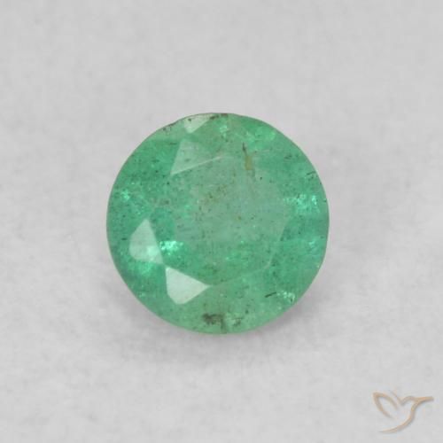 0.14ct Naturel Vert moyen Émeraude, Tour, SI