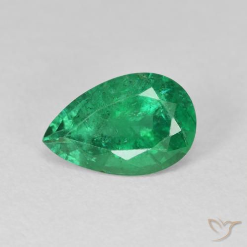 2.20ct Naturel Vert chaud Émeraude, En forme de poire, VS-SI