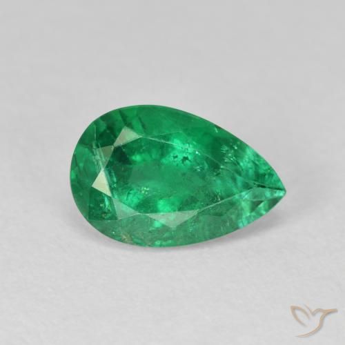 Émeraude Vert chaud naturelle En forme de poire, 2.20 ct, VS-SI