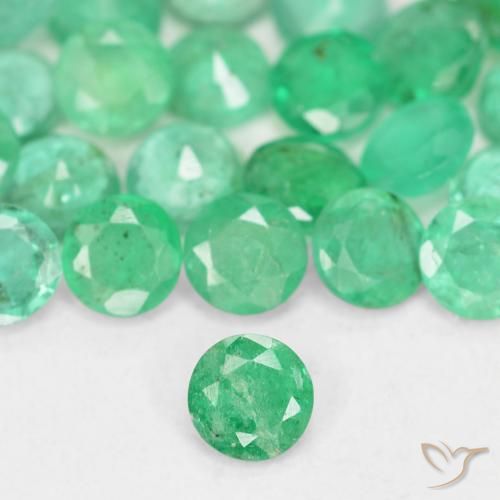 Émeraude vert de 0,15 ct, rond, SI