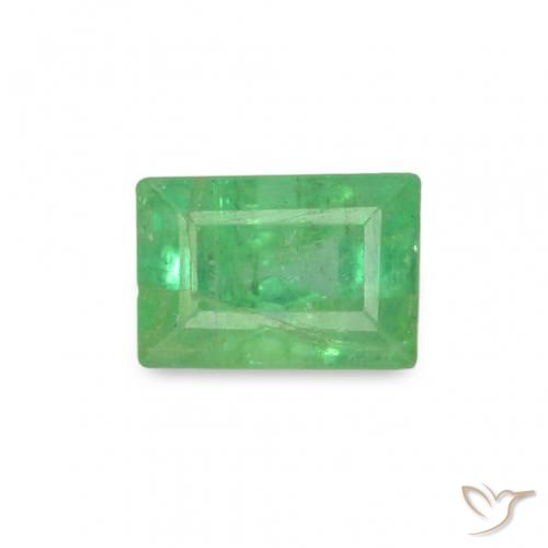 Émeraude vert naturelle baguette, 0,18 ct, SI