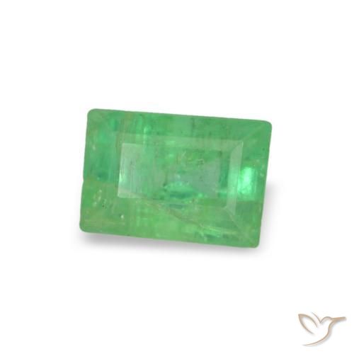 Émeraude vert naturelle baguette, 0,18 ct, SI