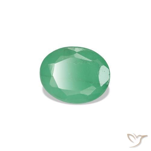 Émeraude vert naturelle coupe ovale, 0,32 ct, SI