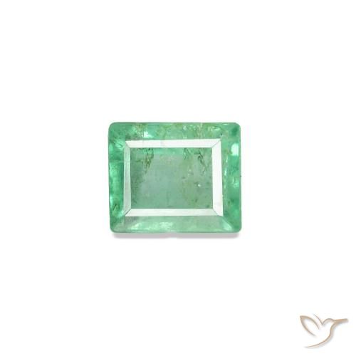 Émeraude vert naturelle baguette, 0,15 ct, SI