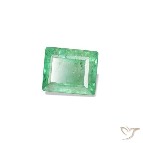Émeraude vert naturelle baguette, 0,15 ct, SI