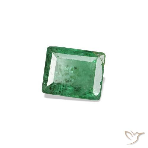 Émeraude vert naturelle baguette, 0,16 ct, SI