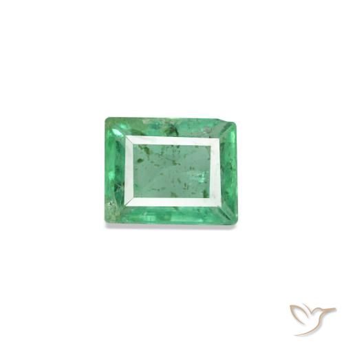 Émeraude vert naturelle baguette, 0,15 ct, SI