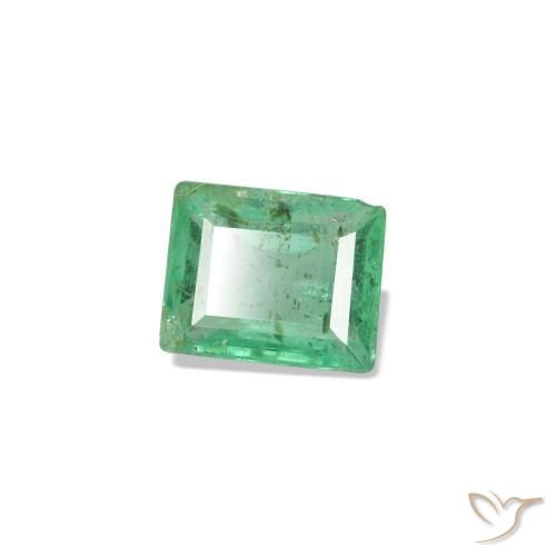 Émeraude vert naturelle baguette, 0,15 ct, SI