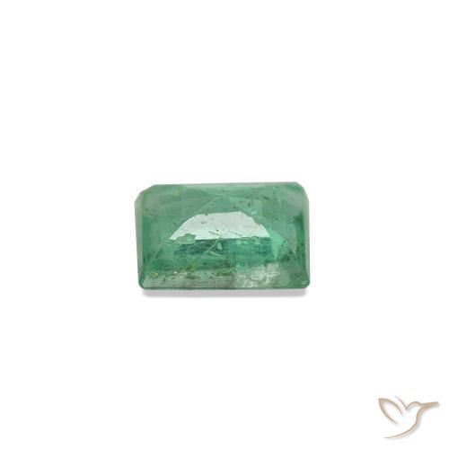 Émeraude vert naturelle baguette, 0,15 ct, SI