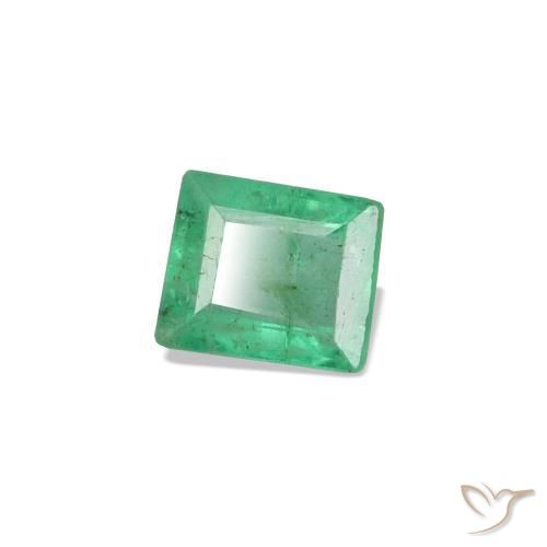 Émeraude vert naturelle baguette, 0,11 ct, SI