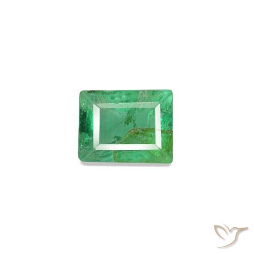 Émeraude vert naturelle baguette, 0,13 ct, SI