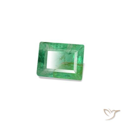 Émeraude vert naturelle baguette, 0,13 ct, SI