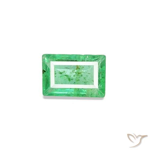 0.15ct Vert Électrique Émeraude, Baquette, VS-SI