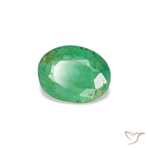 Émeraude Vert moyen naturelle Coupe ovale, 0.29 ct, SI