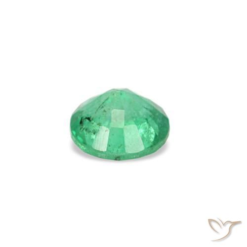 Émeraude vert naturelle coupe roude, 0,16 ct, SI