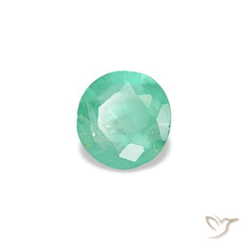 Émeraude vert naturelle coupe roude, 0,16 ct, SI