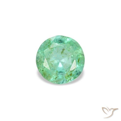 Émeraude vert naturelle coupe roude, 0,18 ct, VS-SI