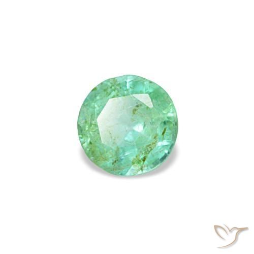 Émeraude vert naturelle coupe roude, 0,18 ct, VS-SI