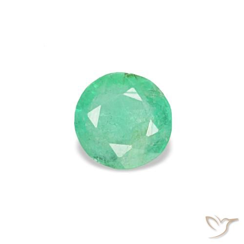 Émeraude vert de 0,19 ct, rond, VS-SI