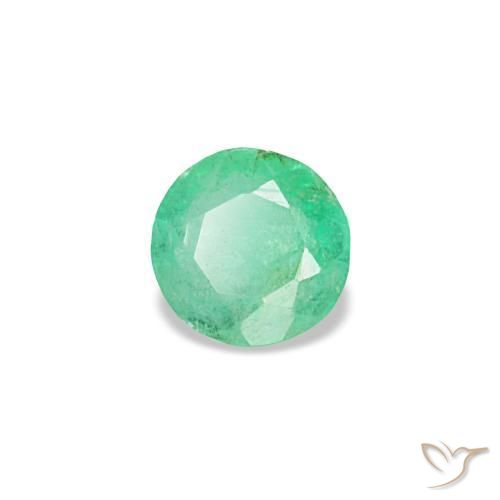 Émeraude vert naturelle coupe roude, 0,19 ct, VS-SI