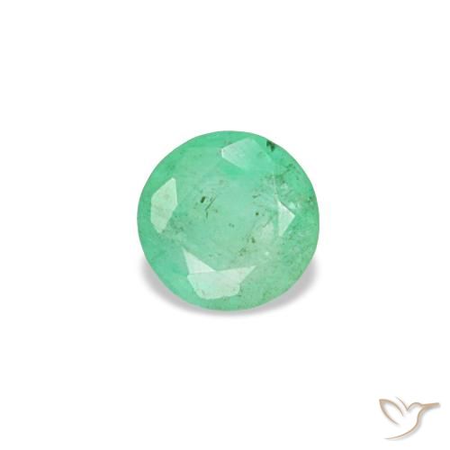 Émeraude vert de 0,17 ct, rond, VS-SI