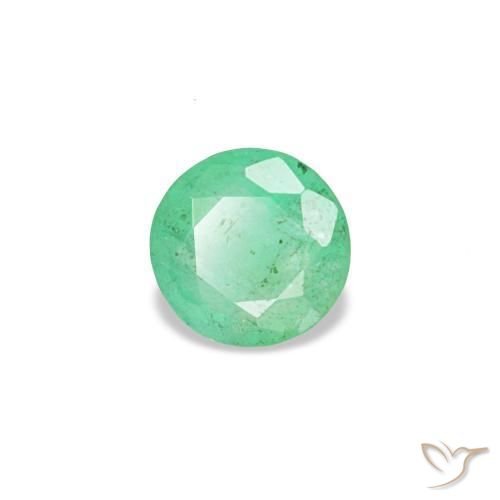 Émeraude vert naturelle coupe roude, 0,17 ct, VS-SI