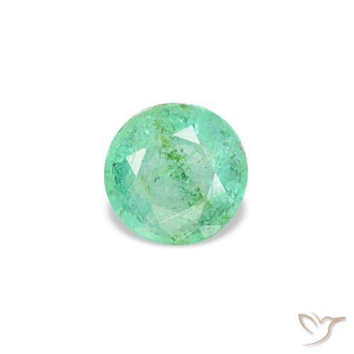 Émeraude vert naturelle coupe roude, 0,17 ct, VS-SI