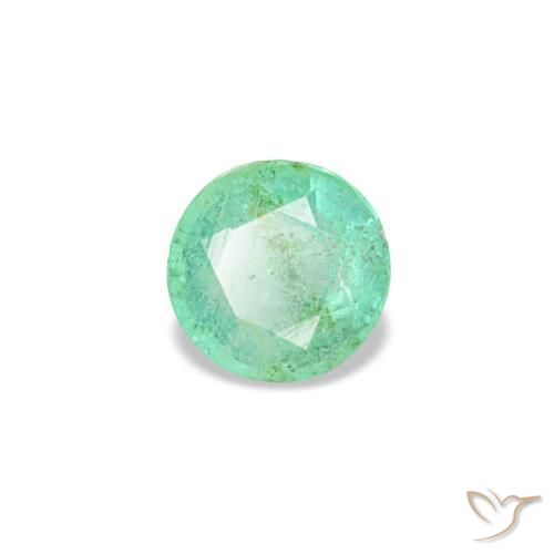 Émeraude vert naturelle coupe roude, 0,17 ct, VS-SI