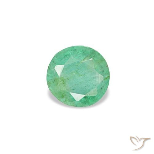 Émeraude vert naturelle coupe roude, 0,19 ct, VS-SI